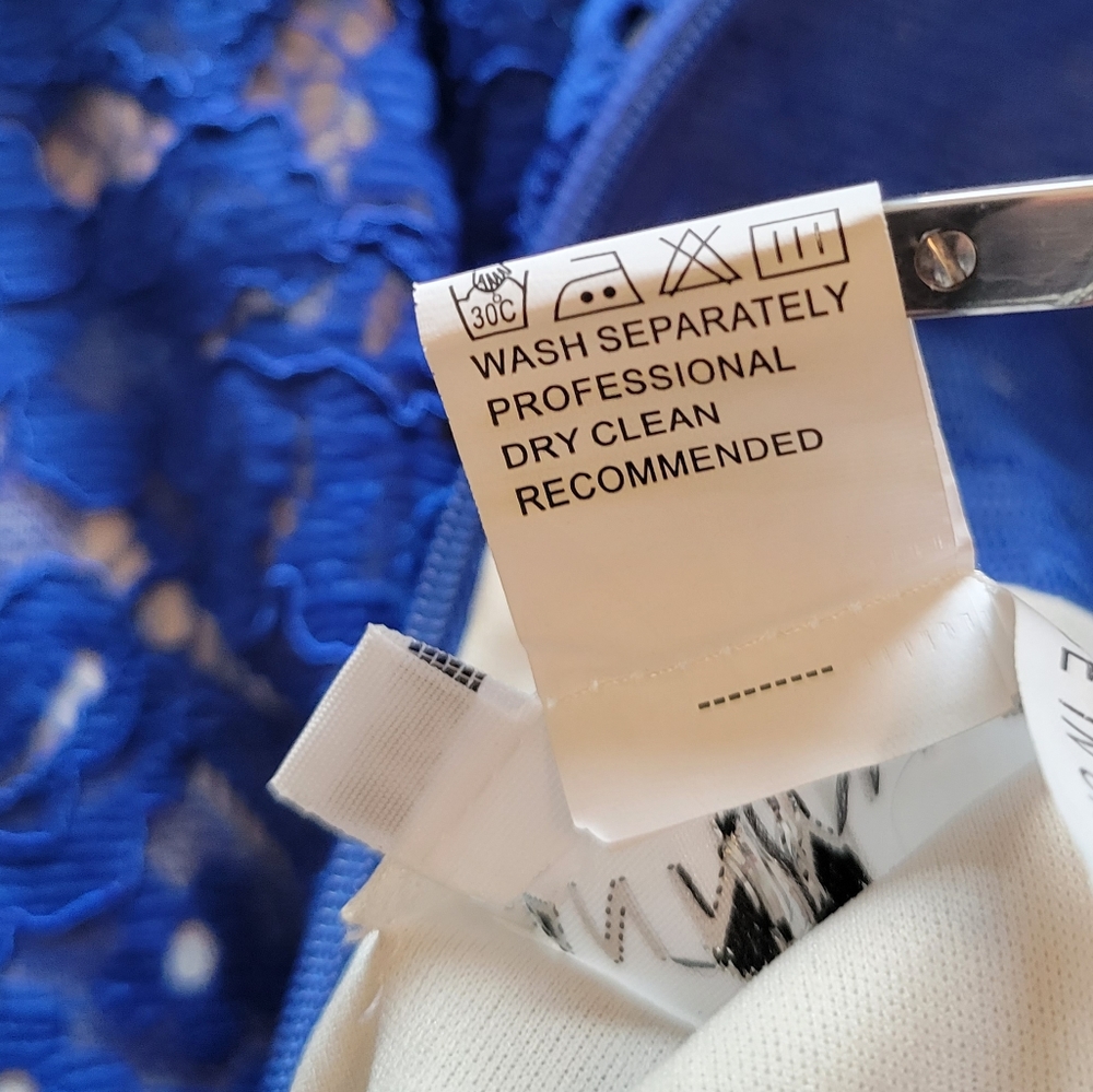 Anny Lee Blue Cocktail Formal Rhinestone Mesh Minidress Size XS - Picture 14 of 16
